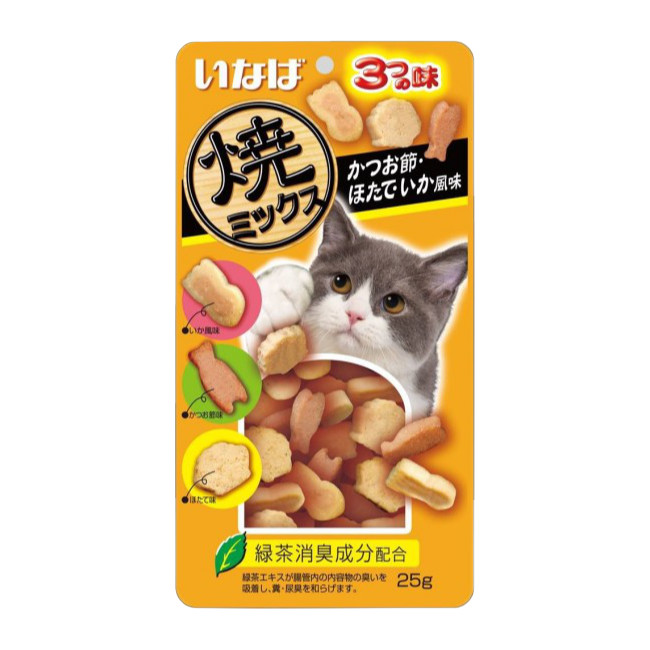 INABA Soft Bits Treats for Cats (Tuna chicken soup and squid)